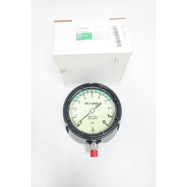Mcdaniel Controls 4-1/2In 1/4In 0-10Psi Npt Pressure Gauge MPB/SA1OG AB11221 - main